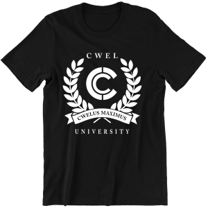 CWEL UNIVERSITY CWELUS MAXIMUS śmieszna zabawna KOSZULKA męska na PREZENT URODZINY ŚWIĘTA