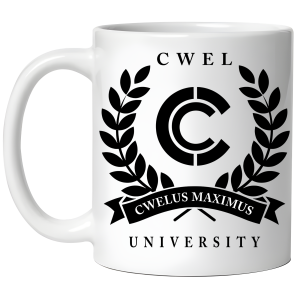 KUBEK CWEL UNIVERSITY CWELUS MAXIMUS zabawny PREZENT na URODZINY ŚWIĘTA 330 ml + OPAKOWANIE 