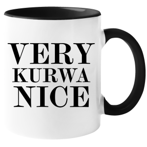 KUBEK VERY KURWA NICE zabawny PREZENT na URODZINY ŚWIĘTA 330 ml + OPAKOWANIE