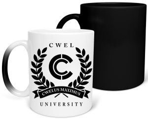 MAGICZNY KUBEK CWEL UNIVERSITY CWELUS MAXIMUS zabawny PREZENT na URODZINY ŚWIĘTA 330 ml + OPAKOWANIE