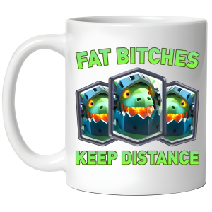 KUBEK Fat Bitches Keep Distance INFERNO zabawny PREZENT na URODZINY ŚWIĘTA + OPAKOWANIE