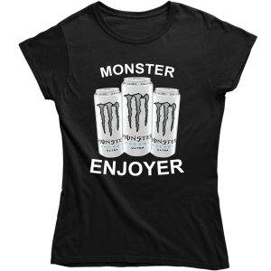 WHITE MONSTER ENJOYER śmieszna ZABAWNA damska KOSZULKA PREZENT ŚWIĘTA