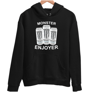 WHITE MONSTER ENJOYER zabawna BLUZA UNISEX PREZENT na URODZINY ŚWIĘTA