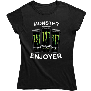 BLACK MONSTER ENJOYER śmieszna ZABAWNA damska KOSZULKA PREZENT ŚWIĘTA