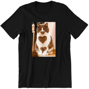 KOTEK KOT Z SERCEM  śmieszna zabawna KOSZULKA PREZENT na WALENTYNKI