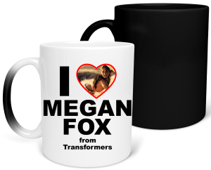 MAGICZNY KUBEK I LOVE MEGAN FOX zabawny PREZENT na URODZINY ŚWIĘTA + OPAKOWANIE 