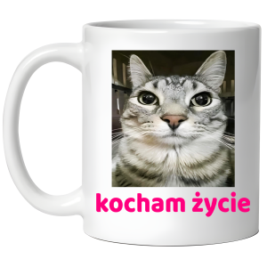 KUBEK KOCHAM ŻYCIE zabawny PREZENT na URODZINY ŚWIĘTA + OPAKOWANIE