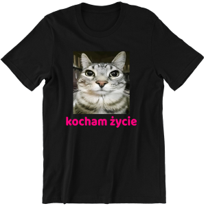KOCHAM ŻYCIE ZABAWNA śmieszna KOSZULKA na PREZENT URODZINY ŚWIĘTA