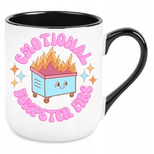 KUBEK EMOTIONAL DUMPSTER FIRE ŚMIESZNY PREZENT URODZINY 330ml + OPAKOWANIE