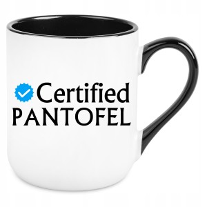KUBEK CERTIFIED PANTOFEL zabawny śmieszny PREZENT URODZINY 330ml+OPAKOWANIE