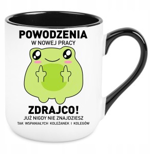 KUBEK ŻABKA POŻEGNANIE w PRACY śmieszny PREZENT URODZINY 330ml + OPAKOWANIE