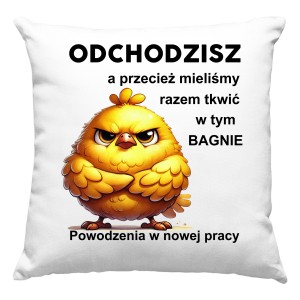 PODUSZKA na PREZENT POŻEGNANIE Z PRACY ODEJŚCIE Z PRACY pISKLE ODCHODZISZ