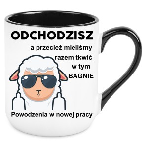 KUBEK ELEGANT PREZENT POŻEGNANIE Z PRACY ODEJŚCIE Z PRACY owca ODCHODZISZ
