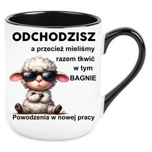 KUBEK ELEGANT PREZENT POŻEGNANIE Z PRACY ODEJŚCIE Z PRACY owca ODCHODZISZ