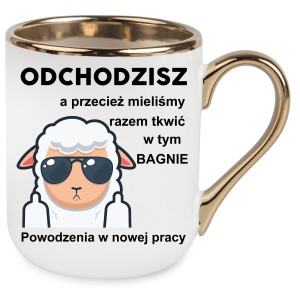 KUBEK ZŁOTY ELEGANT na POŻEGNANIE Z PRACY ODEJŚCIE Z PRACY ODCHODZISZ