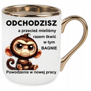 KUBEK ZŁOTY ELEGANT na POŻEGNANIE Z PRACY ODEJŚCIE Z PRACY ODCHODZISZ