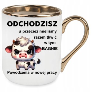 KUBEK ZŁOTY ELEGANT na POŻEGNANIE Z PRACY ODEJŚCIE Z PRACY ODCHODZISZ